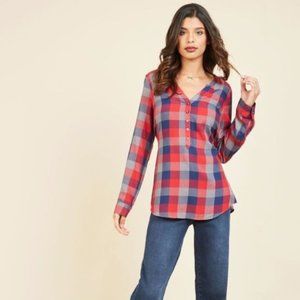 Modcloth At Henley Rate Plaid Tunic